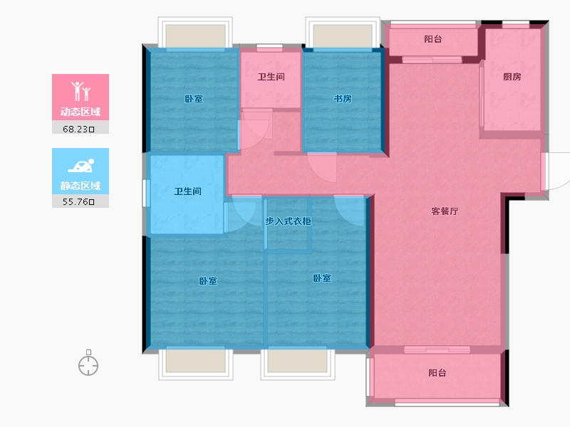 湖北省-武汉市-武地融创金麟壹号-112.17-户型库-动静分区