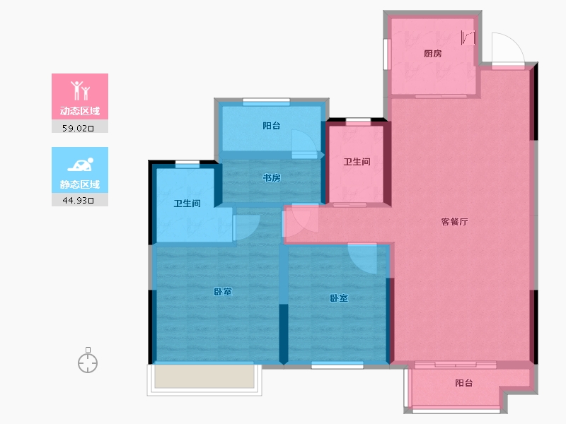 湖南省-郴州市-郴州中梁首府-93.00-户型库-动静分区