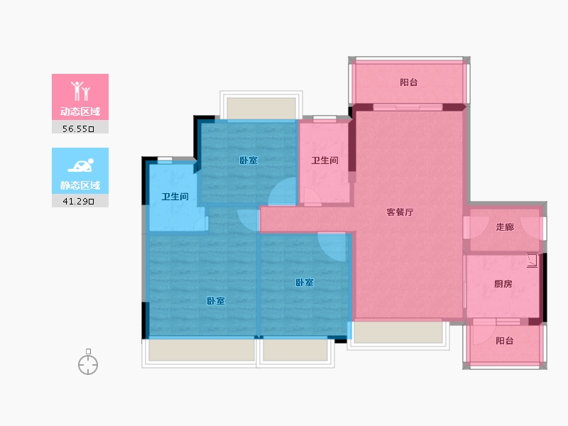 广东省-清远市-恒福山湖峰境-87.75-户型库-动静分区