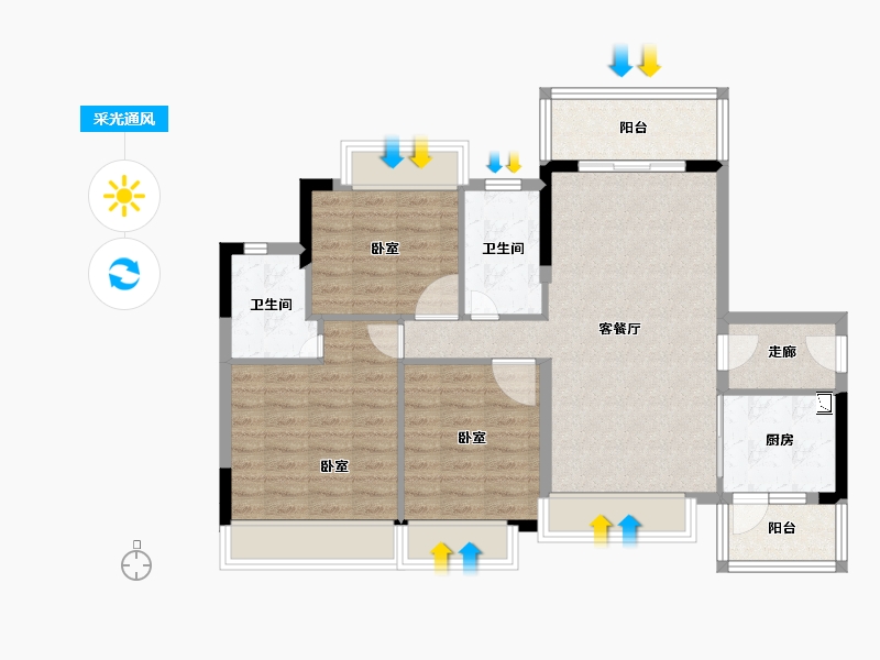 广东省-清远市-恒福山湖峰境-87.75-户型库-采光通风