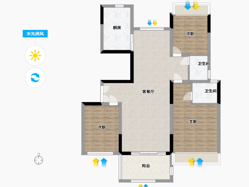 河南省-周口市-大唐·华龙门-103.30-户型库-采光通风