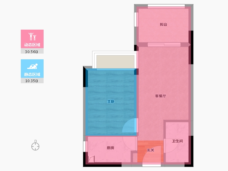 湖南省-长沙市-中海新城·环宇国际公寓-35.96-户型库-动静分区