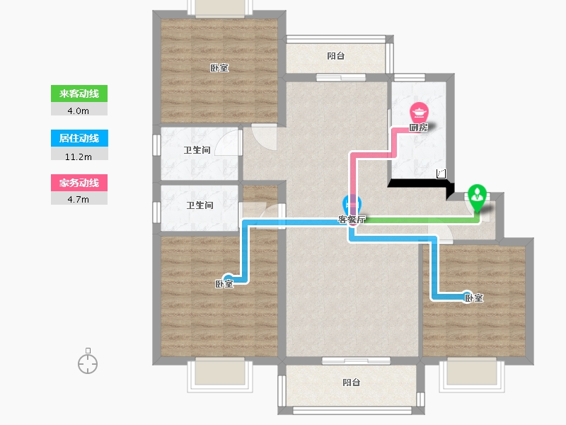 湖北省-武汉市-武汉碧桂园公园里-94.15-户型库-动静线