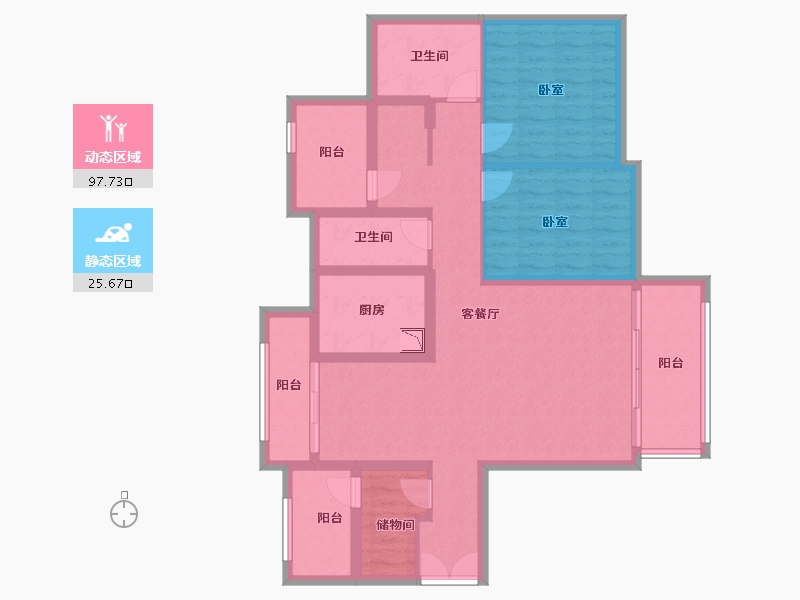 广东省-深圳市-宇宏健康花城知了山-109.24-户型库-动静分区