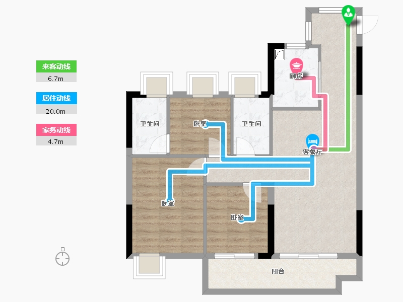 湖北省-武汉市-武汉碧桂园公园里-77.39-户型库-动静线