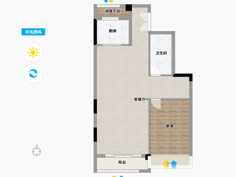 浙江省-嘉兴市-绿城华景川澜园-76.12-户型库-采光通风