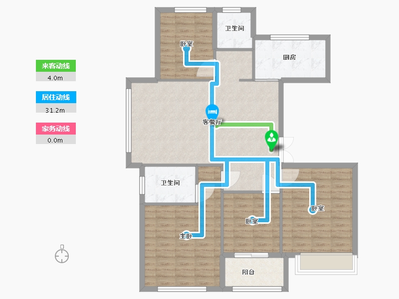 浙江省-嘉兴市-佳源珑府-105.00-户型库-动静线