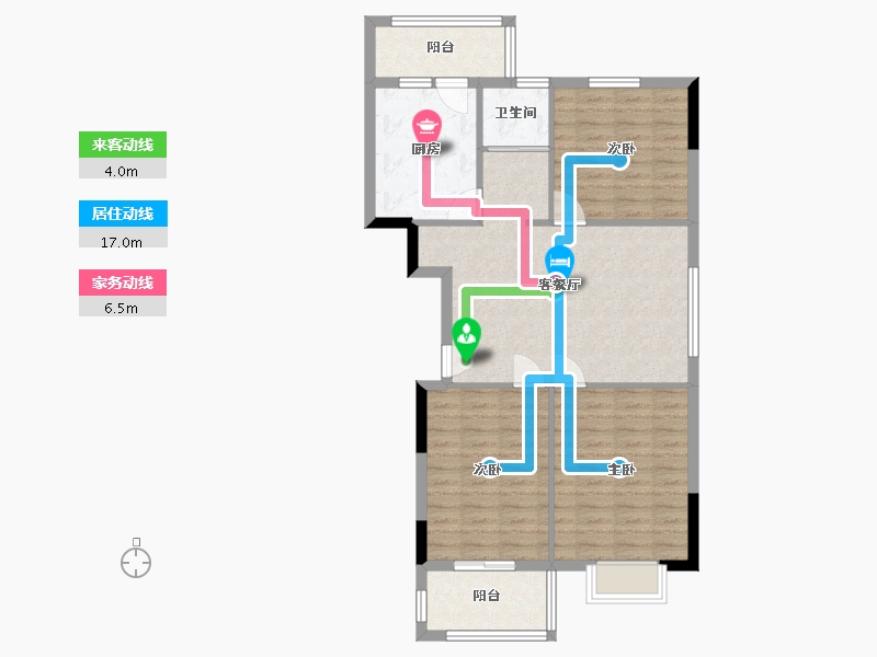 河南省-周口市-豫府花园-88.69-户型库-动静线