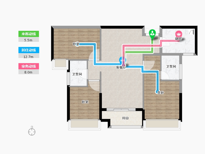 湖南省-娄底市-宁邦中心二期公园里-104.00-户型库-动静线