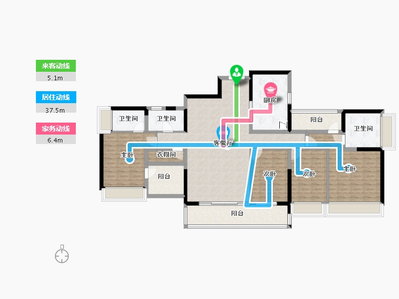 广东省-深圳市-朗泓龙园大观-145.05-户型库-动静线