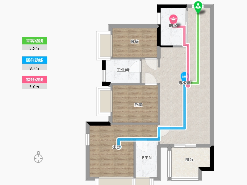 广东省-深圳市-万科凤岗四季花城-72.95-户型库-动静线