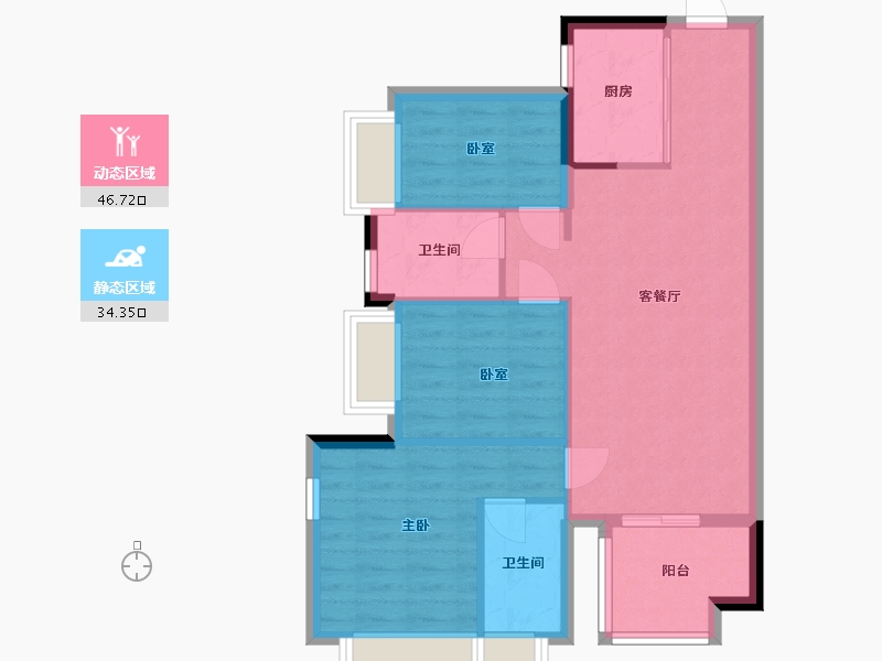 广东省-深圳市-万科凤岗四季花城-72.95-户型库-动静分区