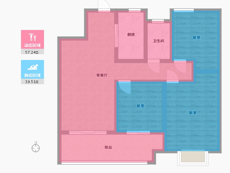 河南省-周口市-法姬娜·滨湖公园-85.66-户型库-动静分区