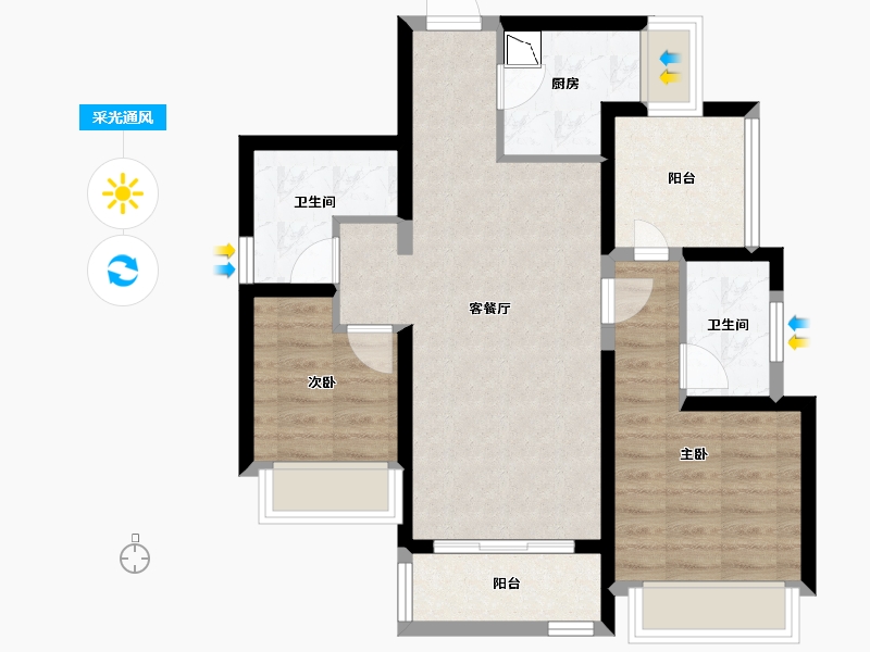 广东省-深圳市-朗泓龙园大观-69.20-户型库-采光通风