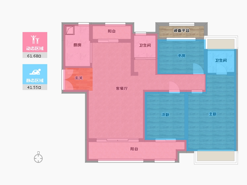 湖南省-常德市-中建·生态智慧城-94.37-户型库-动静分区