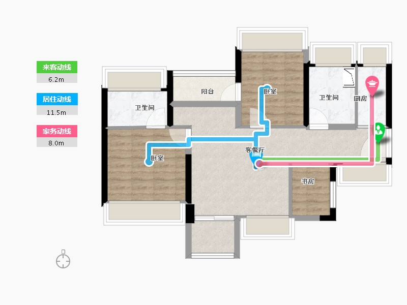 广东省-深圳市-天玑公馆-70.00-户型库-动静线