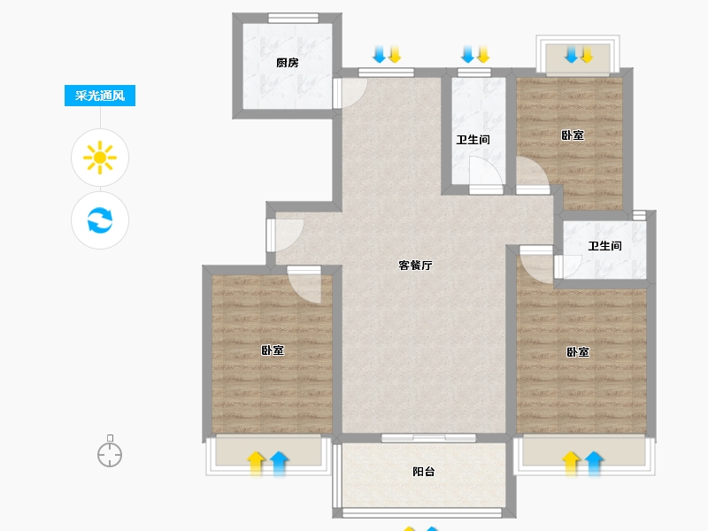 河南省-周口市-信诚清华园-94.25-户型库-采光通风