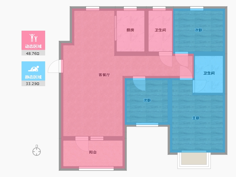 河北省-保定市-清山十里花开-72.18-户型库-动静分区