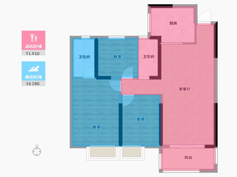 湖南省-长沙市-大汉汉府-81.05-户型库-动静分区