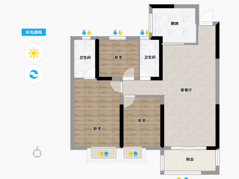 湖南省-长沙市-大汉汉府-81.05-户型库-采光通风