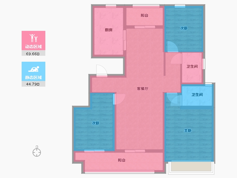 河南省-周口市-希尔顿逸林府-102.00-户型库-动静分区