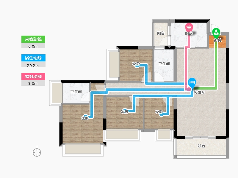 广东省-清远市-云星钱隆御景-94.47-户型库-动静线