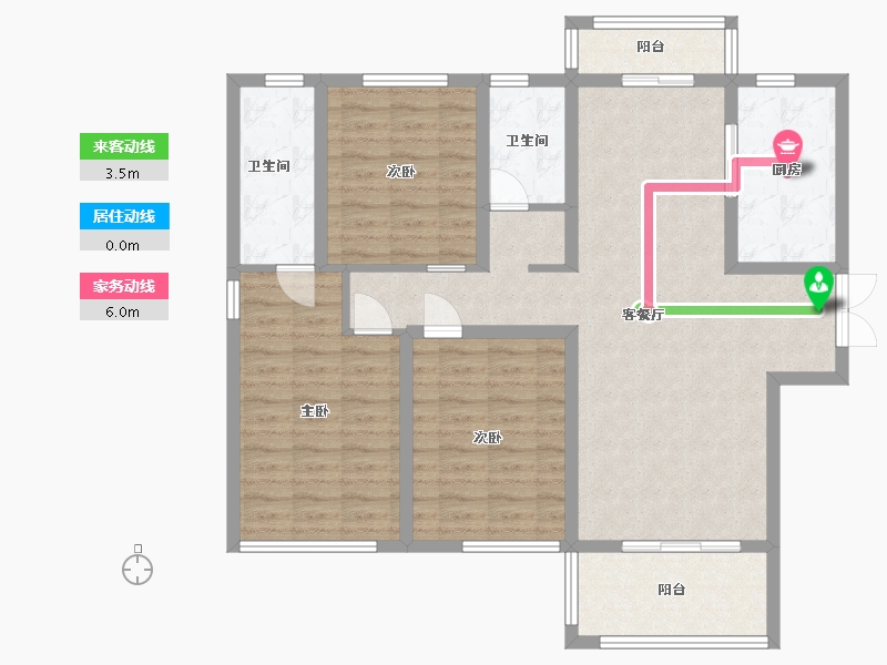 河南省-信阳市-东方今典·御府-106.40-户型库-动静线