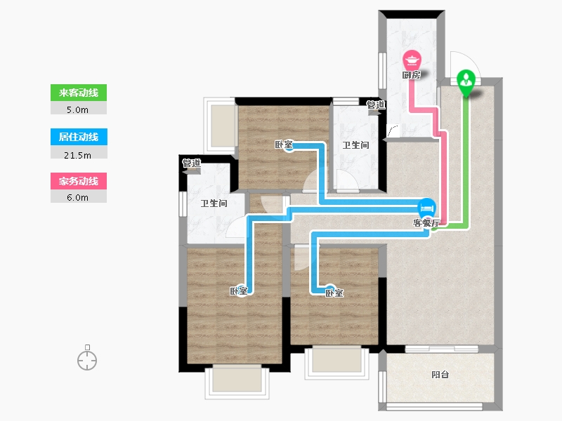 广东省-惠州市-珑悦锦云花园-77.18-户型库-动静线