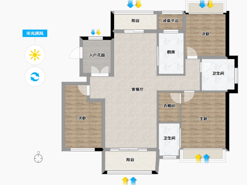 湖南省-张家界市-澧水嘉园-115.28-户型库-采光通风