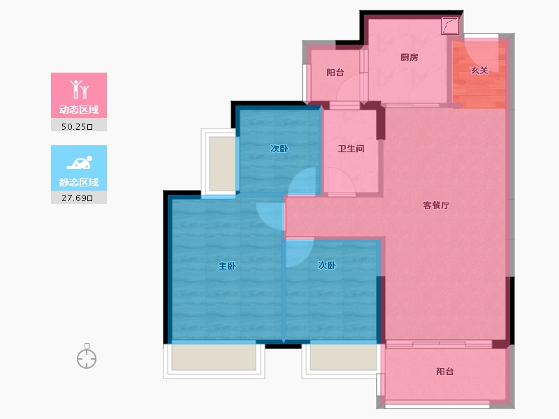 广东省-惠州市-时代倾城-69.83-户型库-动静分区