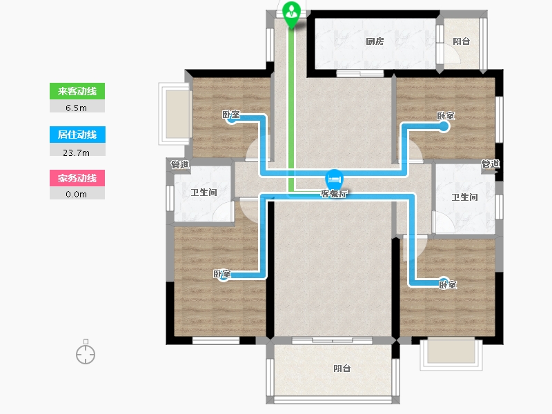 广东省-惠州市-珑悦锦云花园-96.71-户型库-动静线