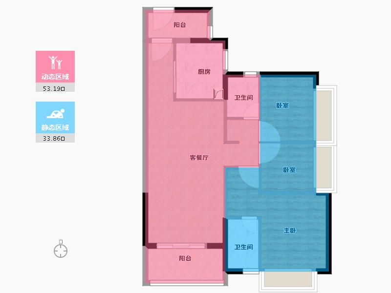 广东省-佛山市-时代水岸-77.97-户型库-动静分区