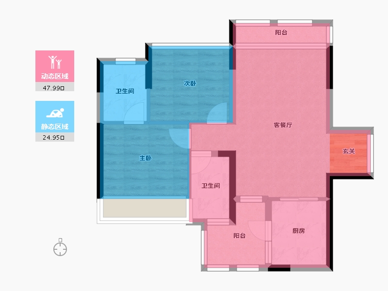 湖南省-长沙市-恒大奥苑-64.91-户型库-动静分区