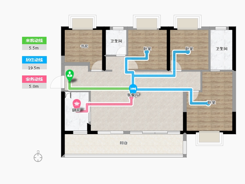 广东省-惠州市-珑悦锦云花园-99.40-户型库-动静线