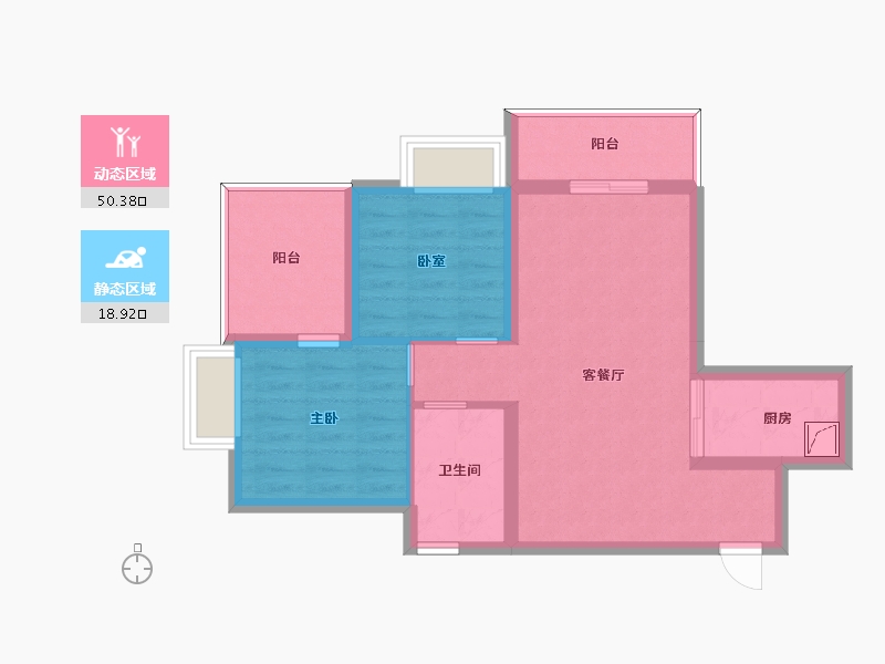 广东省-惠州市-瀚柏青柠时代-61.25-户型库-动静分区