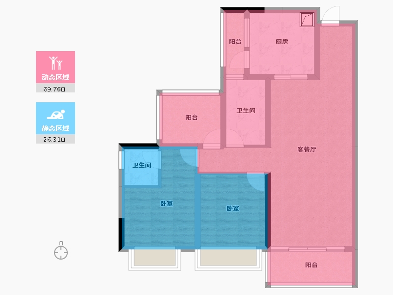 广东省-东莞市-中熙君墅湾-84.71-户型库-动静分区