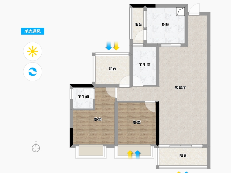 广东省-东莞市-中熙君墅湾-84.71-户型库-采光通风