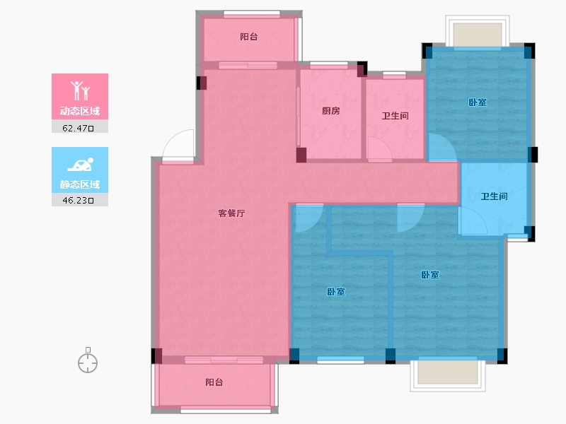 湖南省-衡阳市-衡阳罗马都市-98.94-户型库-动静分区