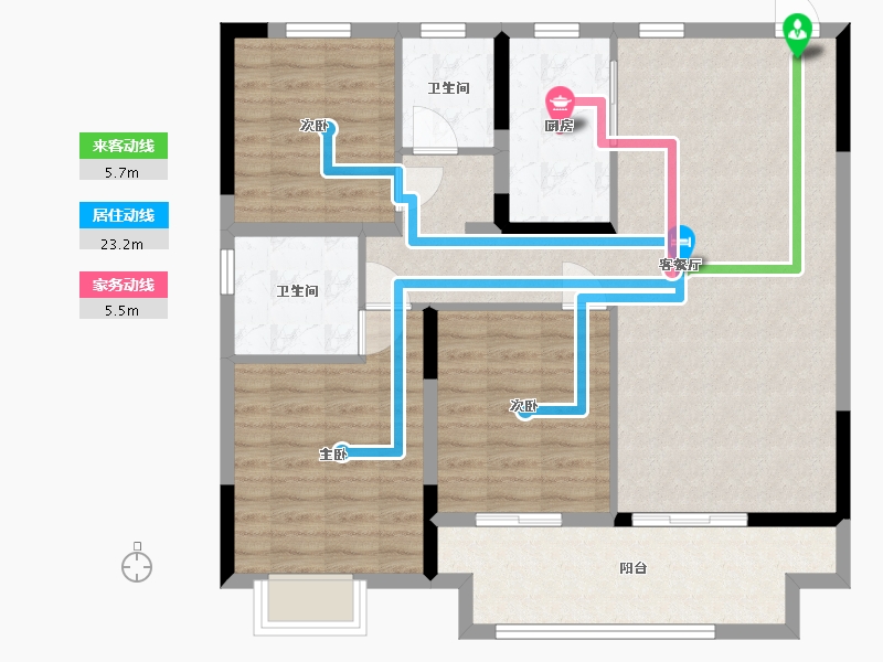 河南省-周口市-周口建业世和府二期-100.99-户型库-动静线