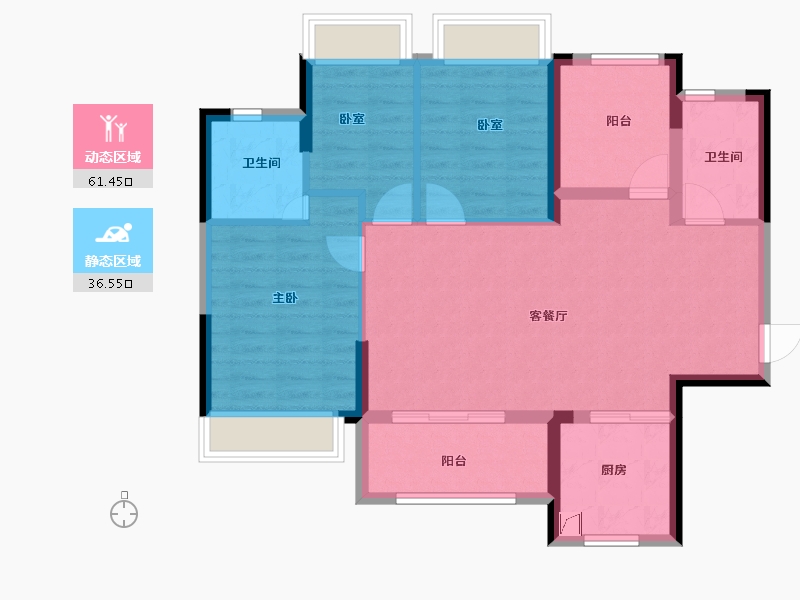 广东省-佛山市-雅居乐融创三江府-87.99-户型库-动静分区