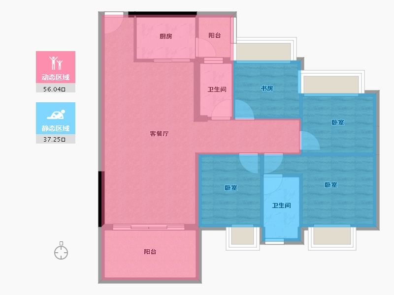 广东省-佛山市-盛凯尚城-83.72-户型库-动静分区