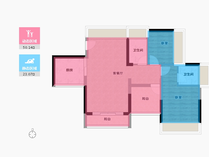 广东省-深圳市-香莎公馆-64.69-户型库-动静分区