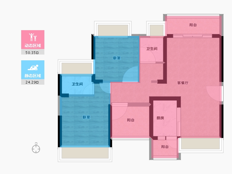 广东省-深圳市-香莎公馆-65.54-户型库-动静分区