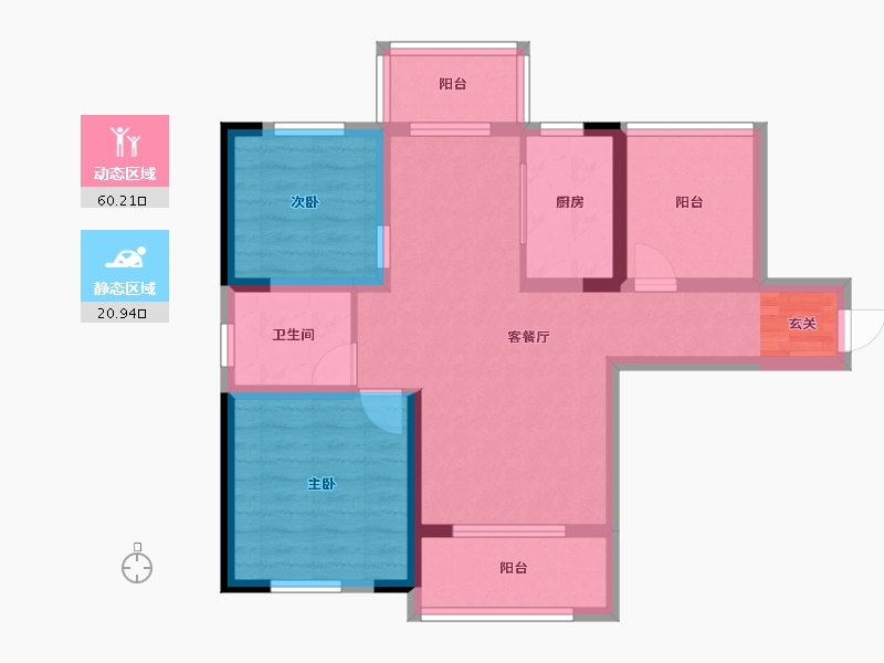 湖南省-长沙市-高升公馆-71.11-户型库-动静分区