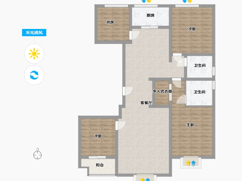 山东省-潍坊市-紫玉兰亭-122.01-户型库-采光通风