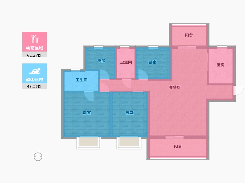 广东省-汕尾市-瑞城花园-92.92-户型库-动静分区