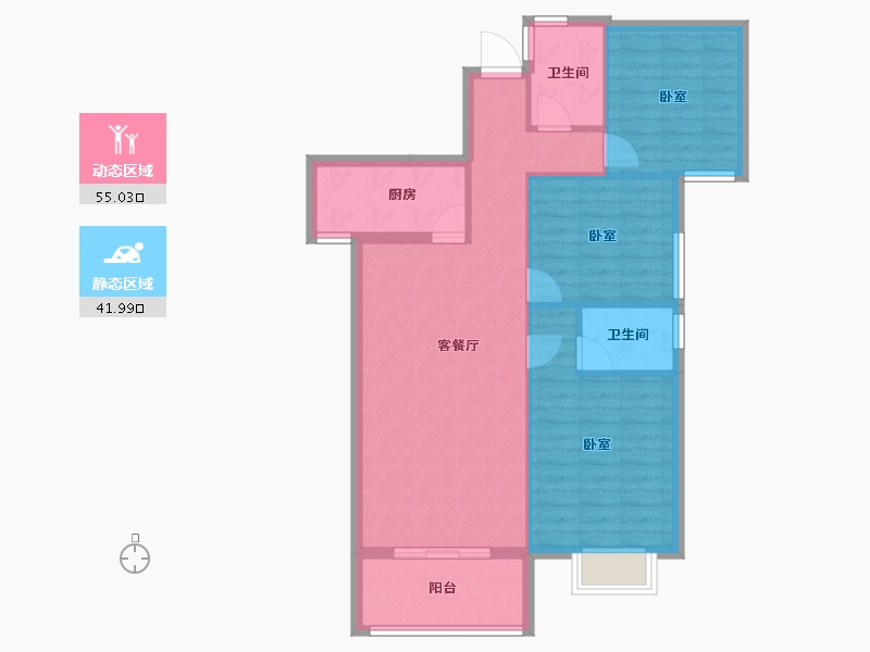 湖北省-孝感市-迎宾花城-88.01-户型库-动静分区