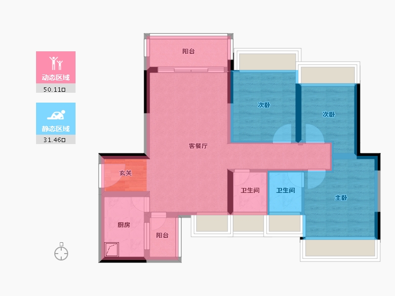 广东省-惠州市-星河荣域-71.51-户型库-动静分区