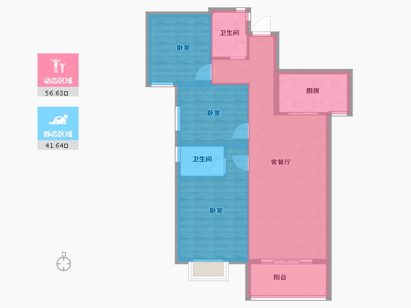 湖北省-孝感市-迎宾花城-89.14-户型库-动静分区