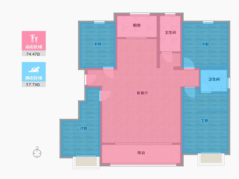 山东省-潍坊市-紫玉兰亭-119.00-户型库-动静分区